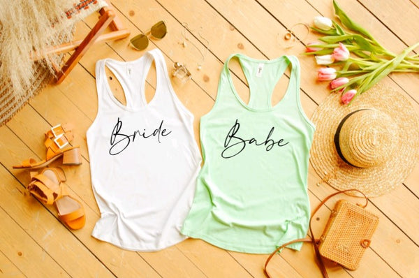 Bride & Babe Bachelorette Tanks